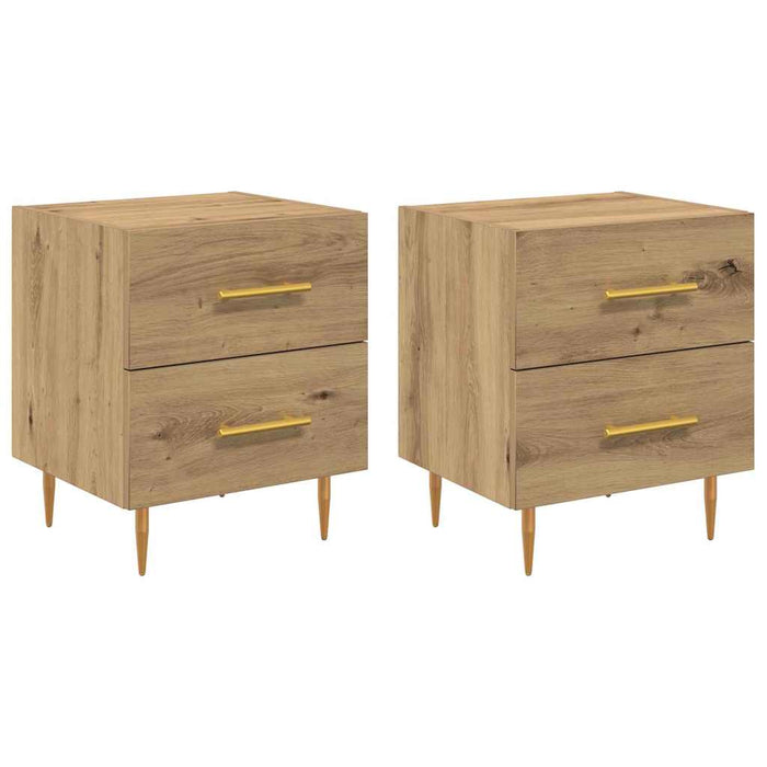 Dulap de noapte 2 pcs Stejar Artizanal 40 x 35 x 47,5 cm - WALTI WALTI