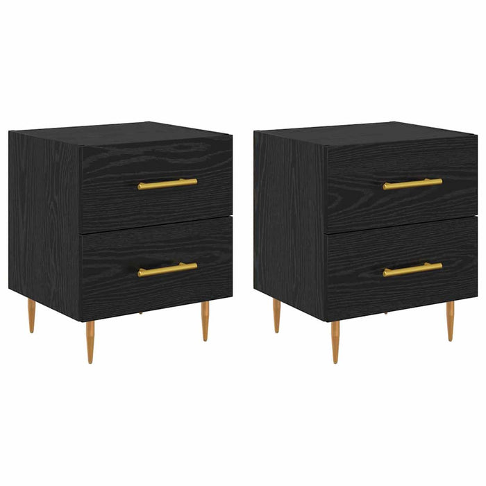 Dulap de noapte cu sertar 2 pcs Stejar Negru 40 x 35 x 47,5 cm - WALTI WALTI