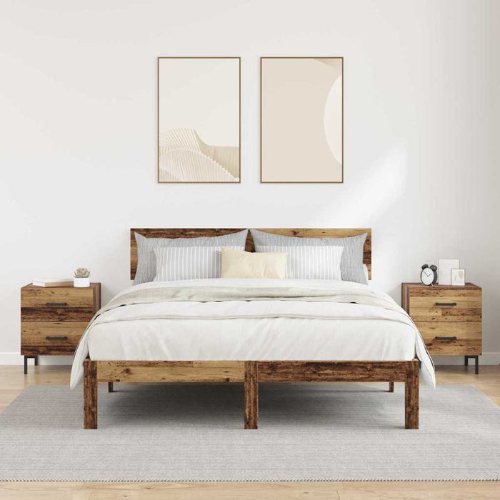 Dulap de noapte cu sertar 2 pcs Lemn vechi 40 x 35 x 47,5 cm - WALTI WALTI