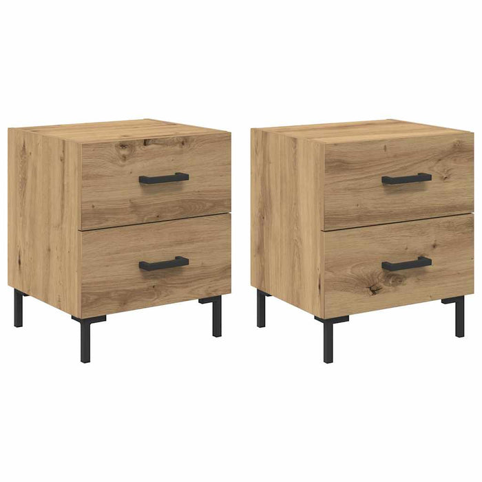 Dulap de noapte 2 pcs Stejar Artizanal 40 x 35 x 47,5 cm - WALTI WALTI