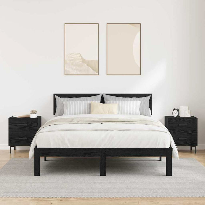 Dulap de noapte cu sertar 2 pcs Stejar Negru 40 x 35 x 47,5 cm - WALTI WALTI
