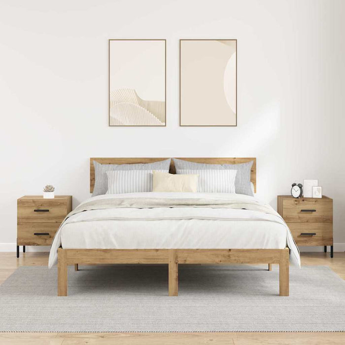 Dulap de noapte 2 pcs Stejar Artizanal 40 x 35 x 47,5 cm - WALTI WALTI