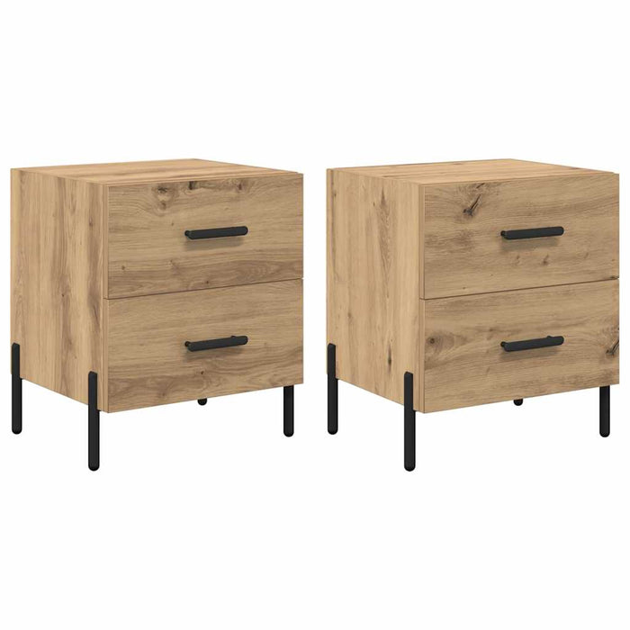 Dulap de noapte 2 pcs Stejar Artizanal 40 x 35 x 47,5 cm - WALTI WALTI