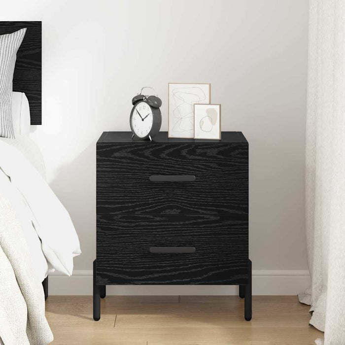 Dulap de noapte Stejar Negru 40 x 35 x 47,5 cm Lemn compozit - WALTI WALTI