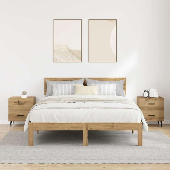 Dulap de noapte 2 pcs Stejar Artizanal 40 x 35 x 47,5 cm - WALTI WALTI