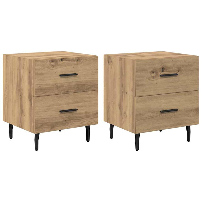 Dulap de noapte 2 pcs Stejar Artizanal 40 x 35 x 47,5 cm - WALTI WALTI