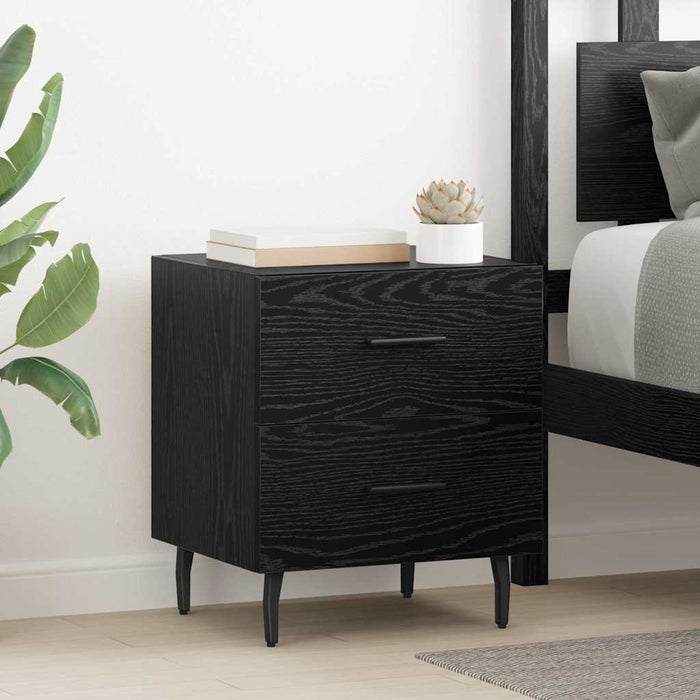 Dulap de noapte Stejar Negru 40 x 35 x 47,5 cm Lemn compozit - WALTI WALTI