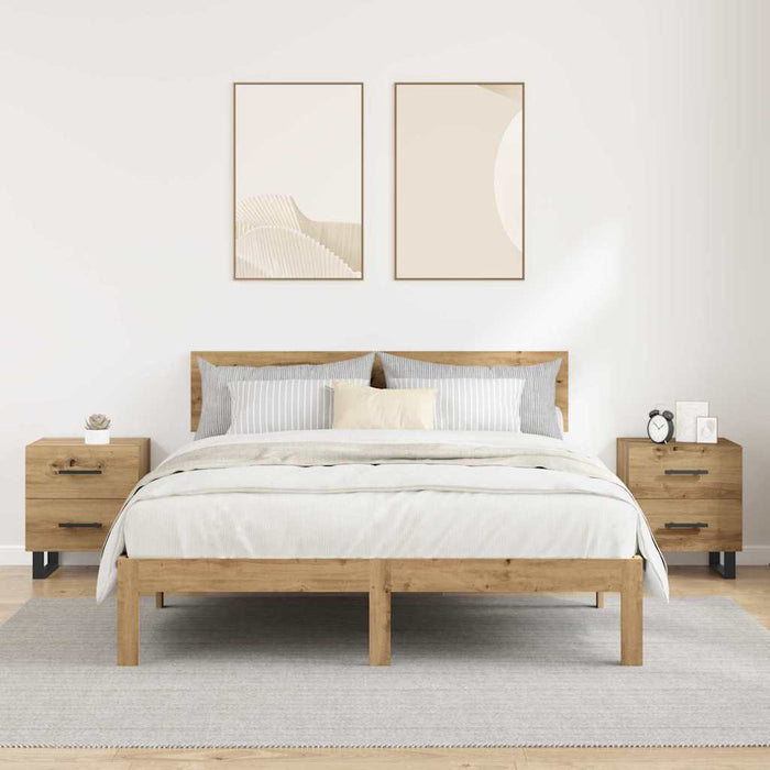 Dulap de noapte 2 pcs Stejar Artizanal 40 x 35 x 47,5 cm - WALTI WALTI