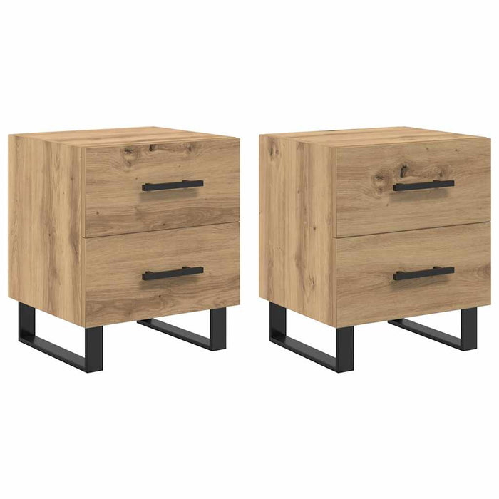 Dulap de noapte 2 pcs Stejar Artizanal 40 x 35 x 47,5 cm - WALTI WALTI