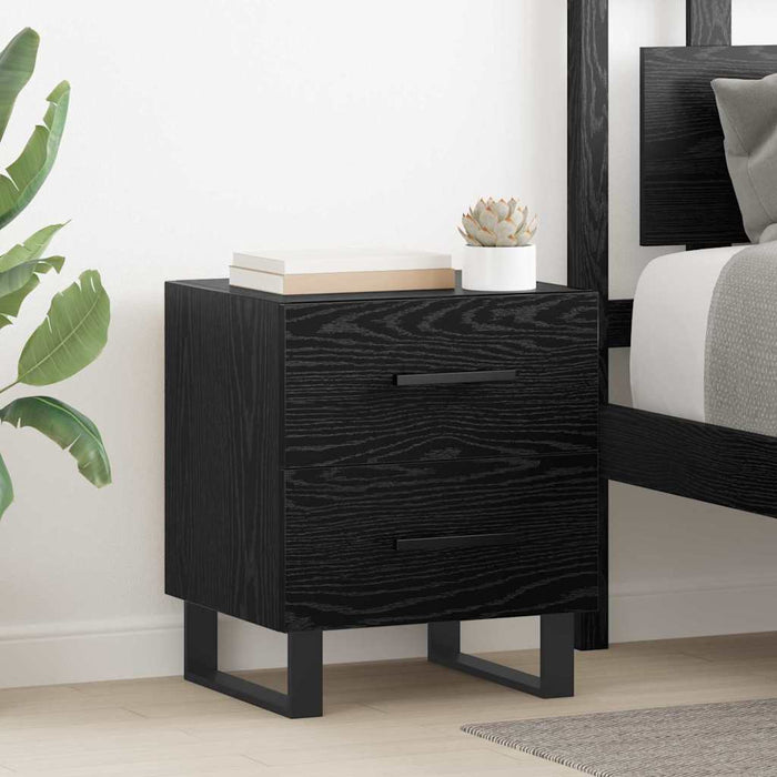Dulap de noapte Stejar Negru 40 x 35 x 47,5 cm Lemn compozit - WALTI WALTI