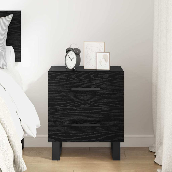 Dulap de noapte Stejar Negru 40 x 35 x 47,5 cm Lemn compozit - WALTI WALTI