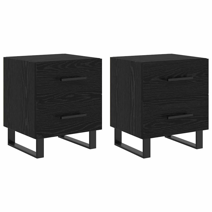Dulap de noapte cu sertar 2 pcs Stejar Negru 40 x 35 x 47,5 cm - WALTI WALTI