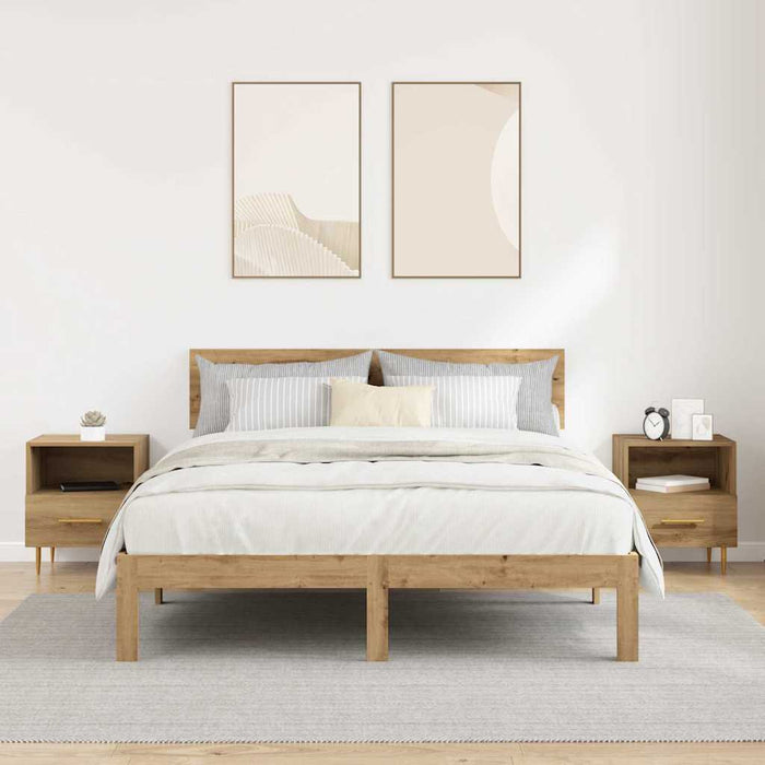 Noptieră cu sertar 2 pcs Maro 40 x 35 x 47,5 cm Lemn compozit - WALTI WALTI