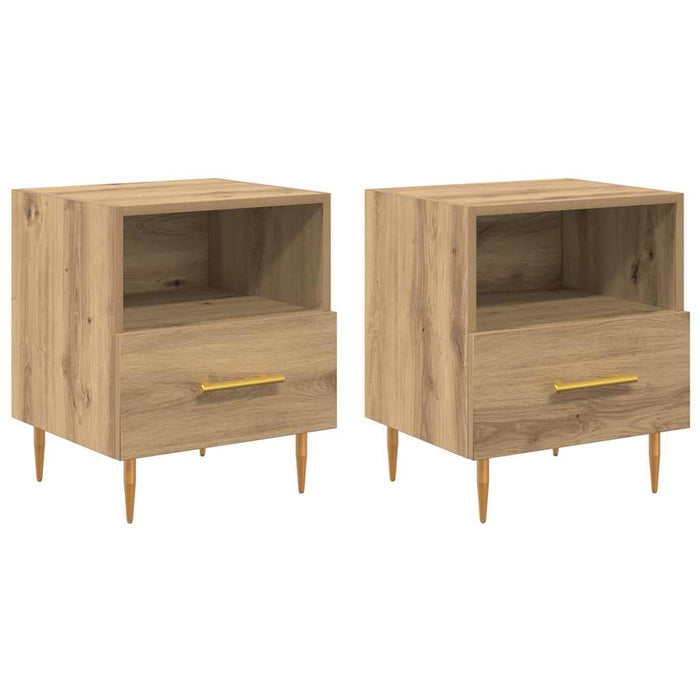 Noptieră cu sertar 2 pcs Maro 40 x 35 x 47,5 cm Lemn compozit - WALTI WALTI