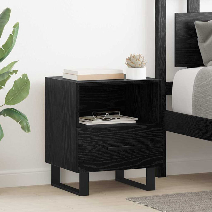 Dulap de noapte Stejar Negru 40 x 35 x 47,5 cm Lemn compozit - WALTI WALTI