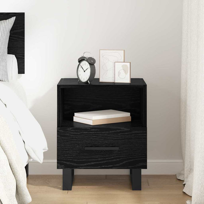 Dulap de noapte Stejar Negru 40 x 35 x 47,5 cm Lemn compozit - WALTI WALTI