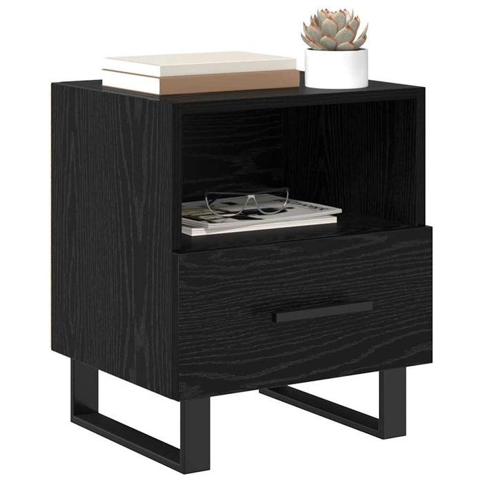 Dulap de noapte Stejar Negru 40 x 35 x 47,5 cm Lemn compozit - WALTI WALTI
