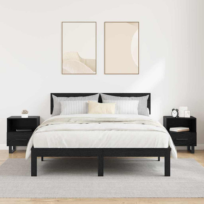 Dulap de noapte cu sertar 2 pcs Stejar Negru 40 x 35 x 47,5 cm - WALTI WALTI