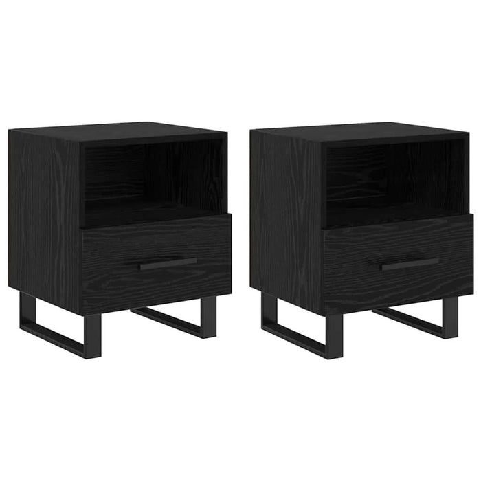 Dulap de noapte cu sertar 2 pcs Stejar Negru 40 x 35 x 47,5 cm - WALTI WALTI