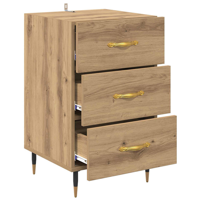 Dulap de noapte Stejar Artizanal 40 x 40 x 66 cm Lemn compozit WALTI