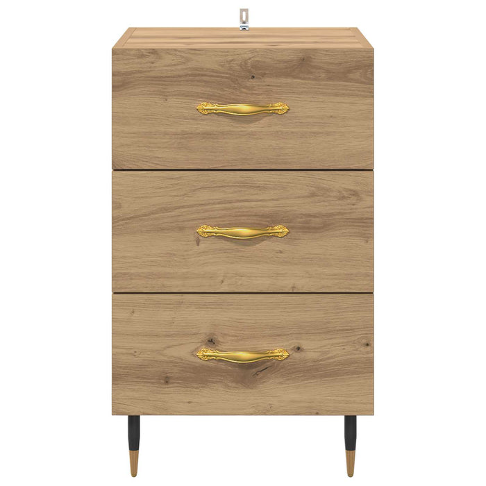 Dulap de noapte Stejar Artizanal 40 x 40 x 66 cm Lemn compozit WALTI