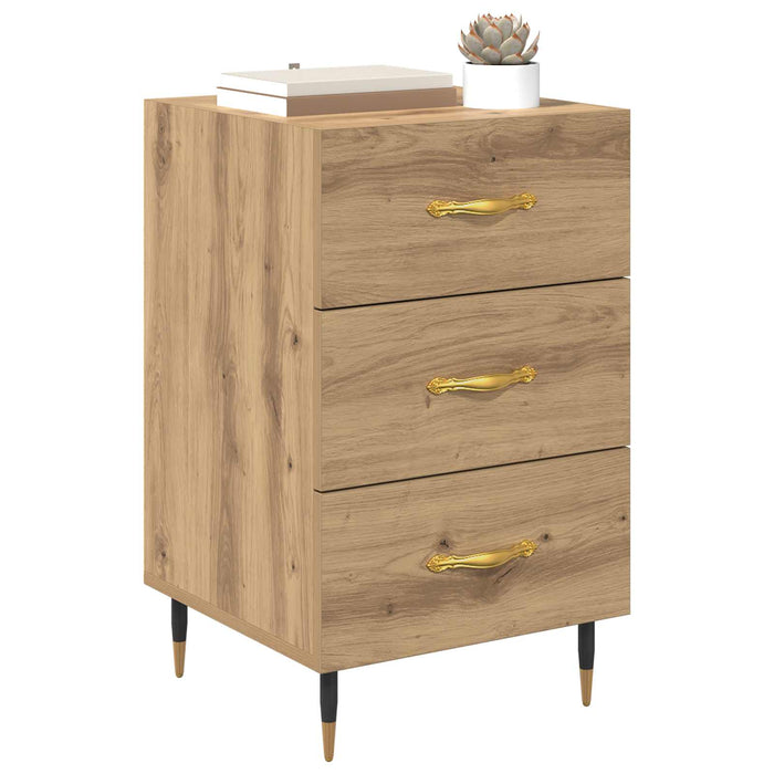 Dulap de noapte Stejar Artizanal 40 x 40 x 66 cm Lemn compozit WALTI