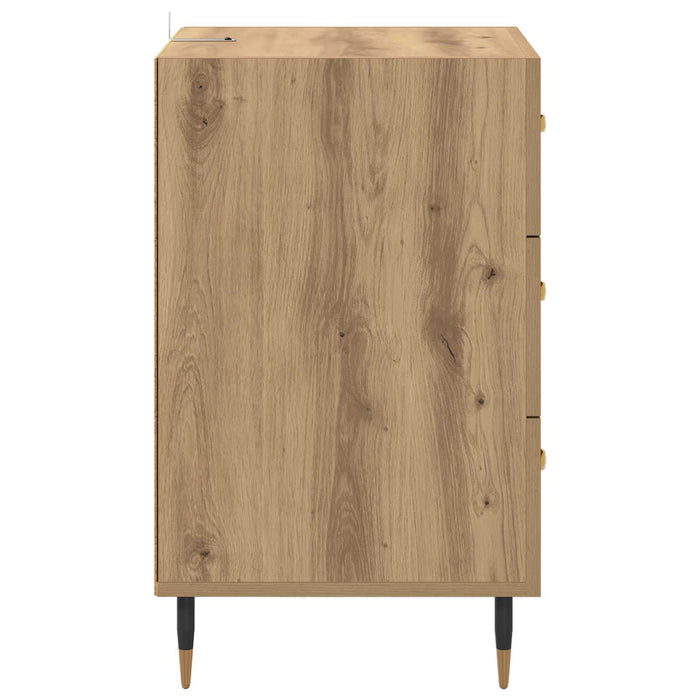 Dulap de noapte Stejar Artizanal 40 x 40 x 66 cm Lemn compozit WALTI