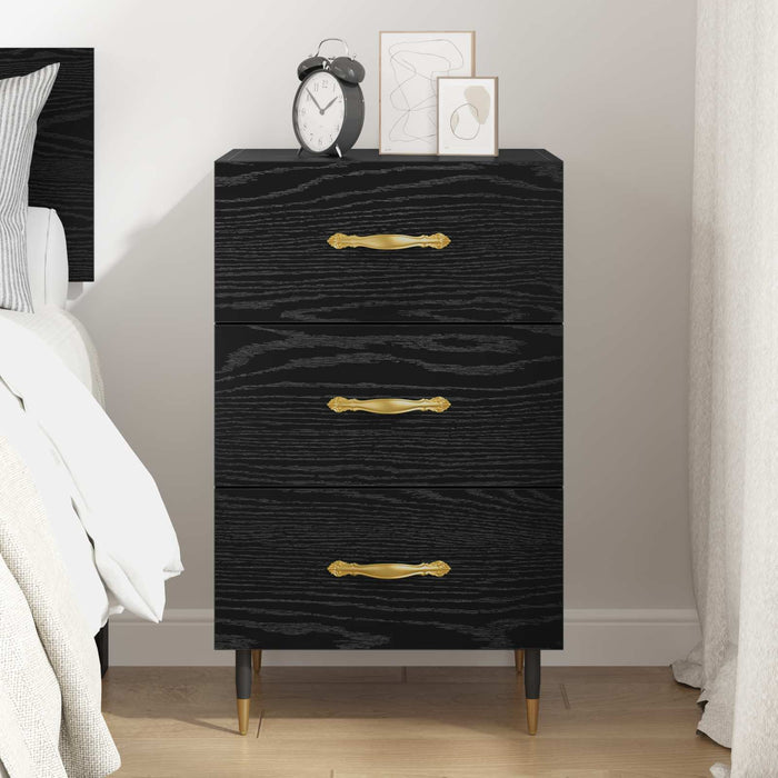 Dulap de noapte Stejar Negru 40 x 40 x 66 cm Lemn compozit WALTI