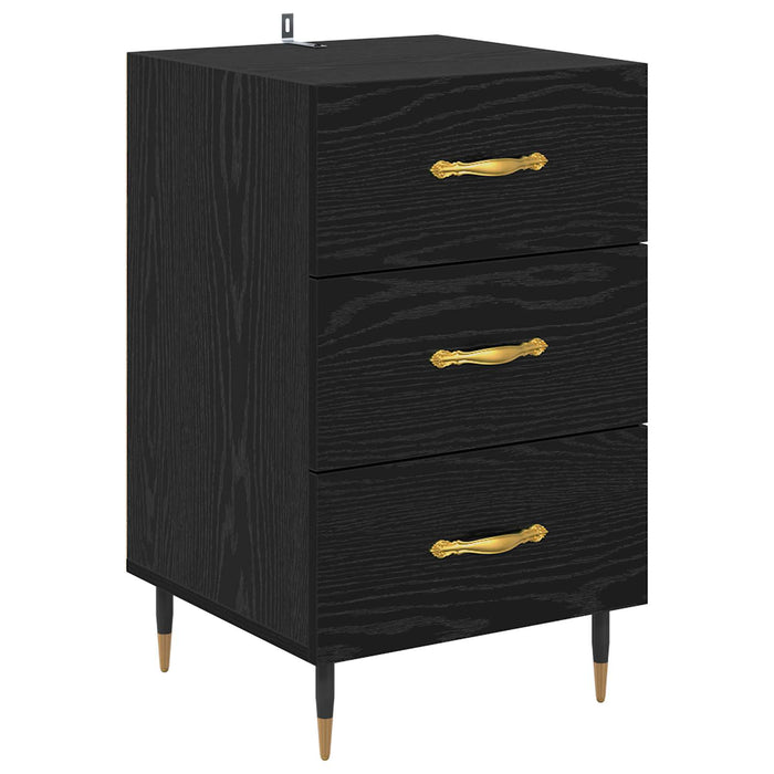 Dulap de noapte Stejar Negru 40 x 40 x 66 cm Lemn compozit WALTI