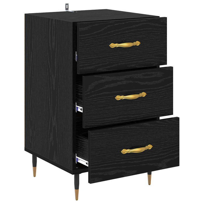 Dulap de noapte Stejar Negru 40 x 40 x 66 cm Lemn compozit WALTI