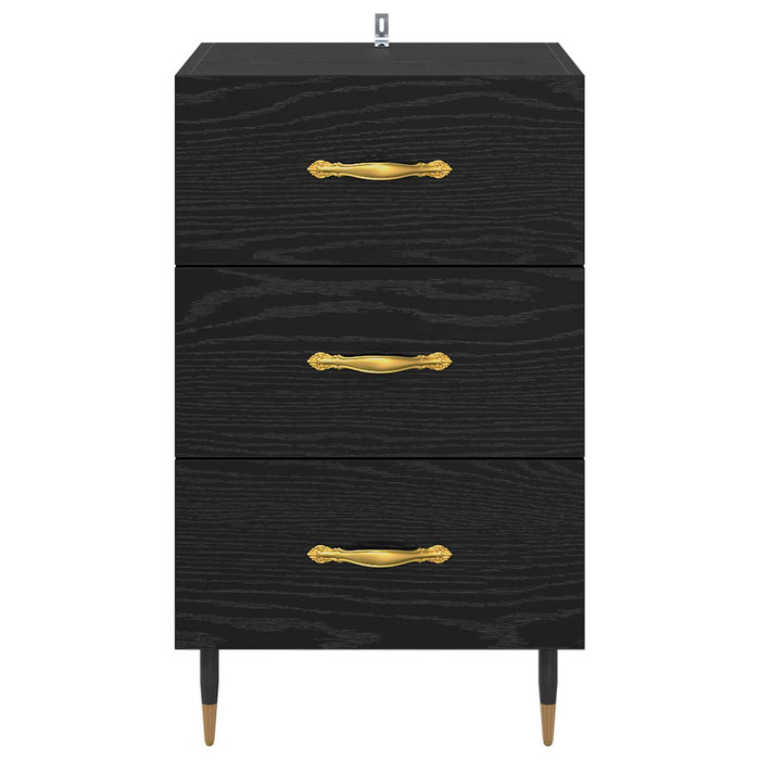 Dulap de noapte Stejar Negru 40 x 40 x 66 cm Lemn compozit WALTI
