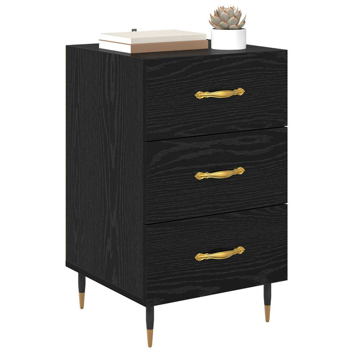 Dulap de noapte Stejar Negru 40 x 40 x 66 cm Lemn compozit WALTI