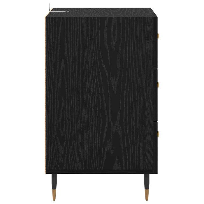 Dulap de noapte Stejar Negru 40 x 40 x 66 cm Lemn compozit WALTI