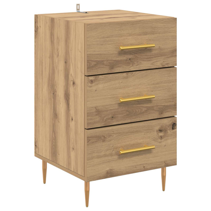 Dulap de noapte Stejar Artizanal 40 x 40 x 66 cm Lemn compozit WALTI