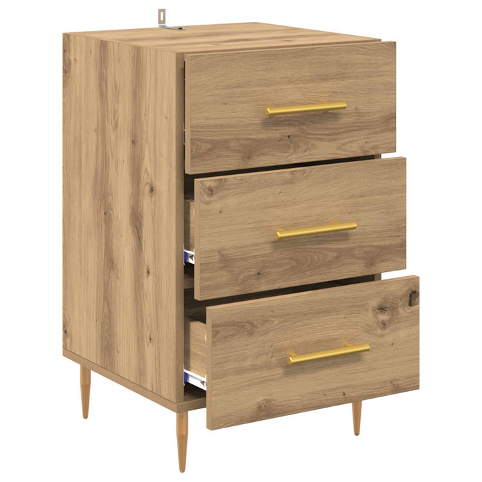 Dulap de noapte Stejar Artizanal 40 x 40 x 66 cm Lemn compozit WALTI