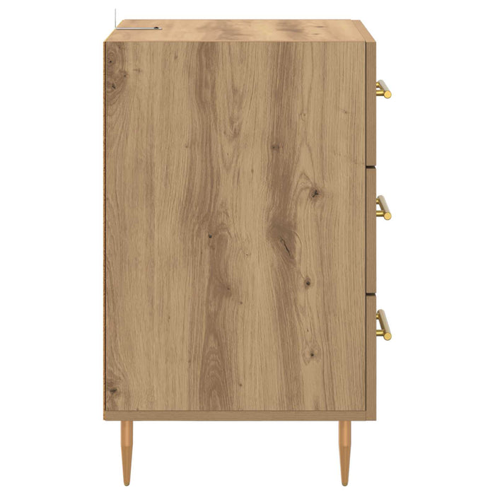 Dulap de noapte Stejar Artizanal 40 x 40 x 66 cm Lemn compozit WALTI