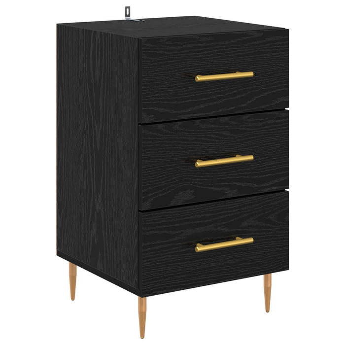 Dulap de noapte Stejar Negru 40 x 40 x 66 cm Lemn compozit - WALTI WALTI
