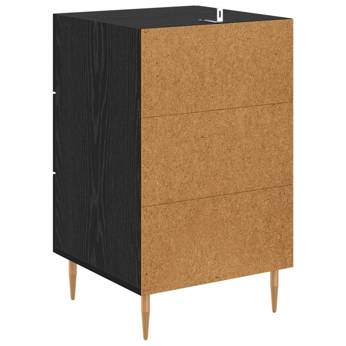 Dulap de noapte Stejar Negru 40 x 40 x 66 cm Lemn compozit - WALTI WALTI
