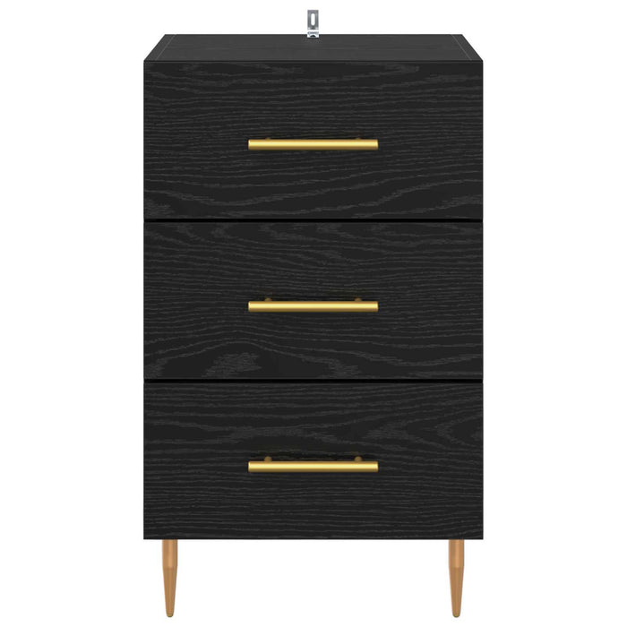 Dulap de noapte Stejar Negru 40 x 40 x 66 cm Lemn compozit - WALTI WALTI