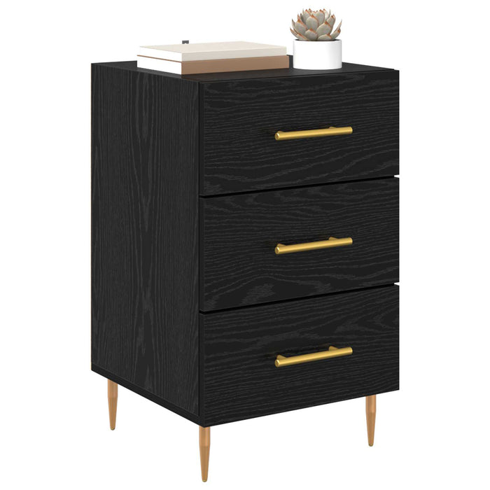 Dulap de noapte Stejar Negru 40 x 40 x 66 cm Lemn compozit - WALTI WALTI
