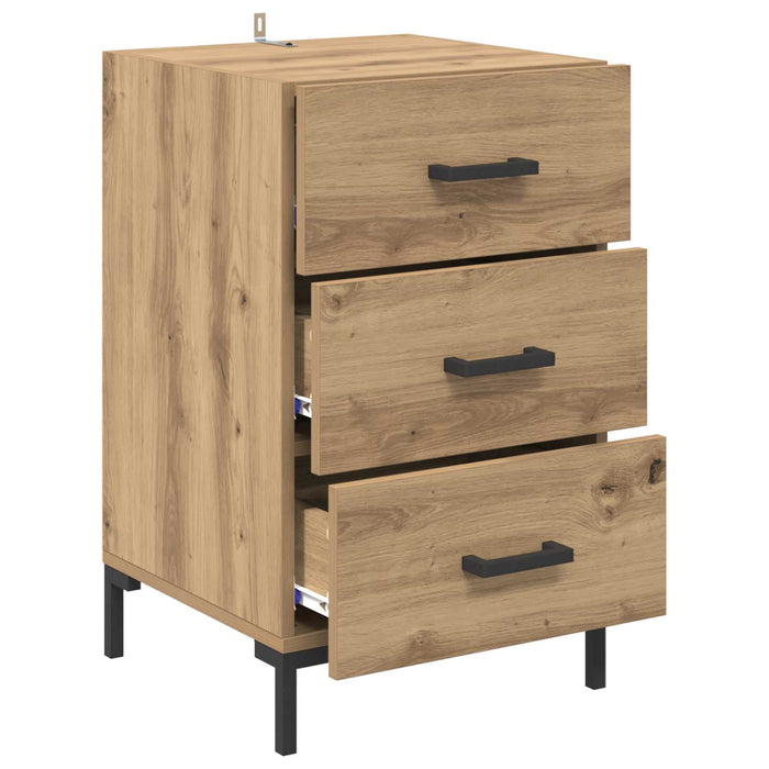 Dulap de noapte Stejar Artizanal 40 x 40 x 66 cm Lemn compozit WALTI