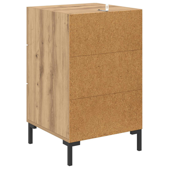 Dulap de noapte Stejar Artizanal 40 x 40 x 66 cm Lemn compozit WALTI