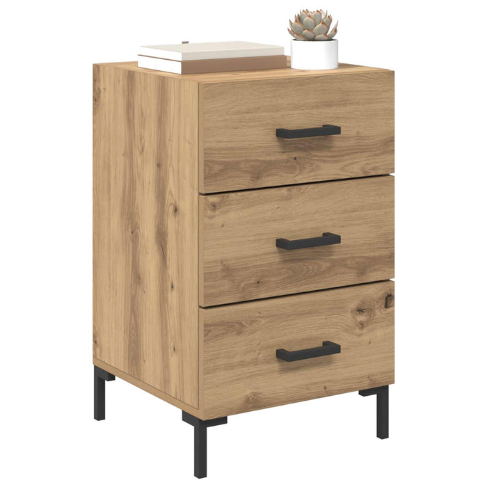 Dulap de noapte Stejar Artizanal 40 x 40 x 66 cm Lemn compozit WALTI