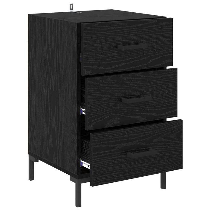 Dulap de noapte Stejar Negru 40 x 40 x 66 cm Lemn compozit WALTI