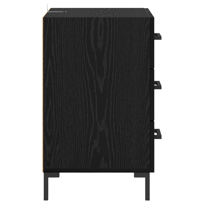 Dulap de noapte Stejar Negru 40 x 40 x 66 cm Lemn compozit WALTI