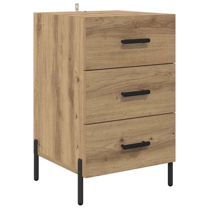 Dulap de noapte Stejar Artizanal 40 x 40 x 66 cm Lemn compozit WALTI