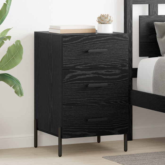Dulap de noapte Stejar Negru 40 x 40 x 66 cm Lemn compozit WALTI