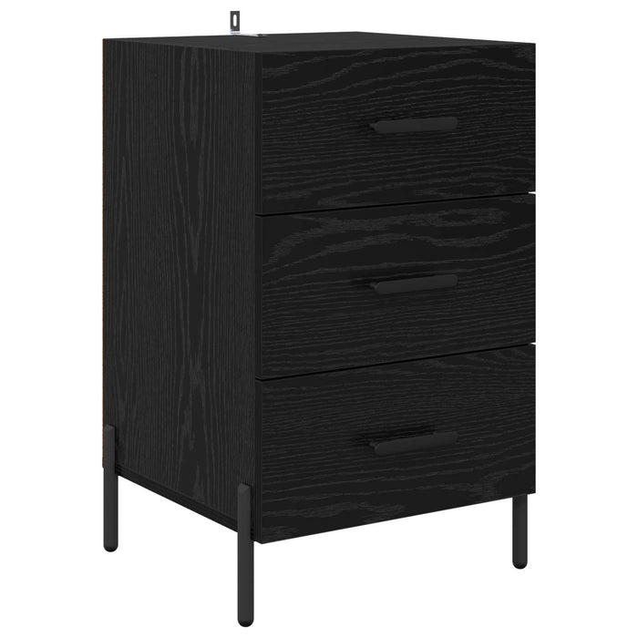 Dulap de noapte Stejar Negru 40 x 40 x 66 cm Lemn compozit WALTI
