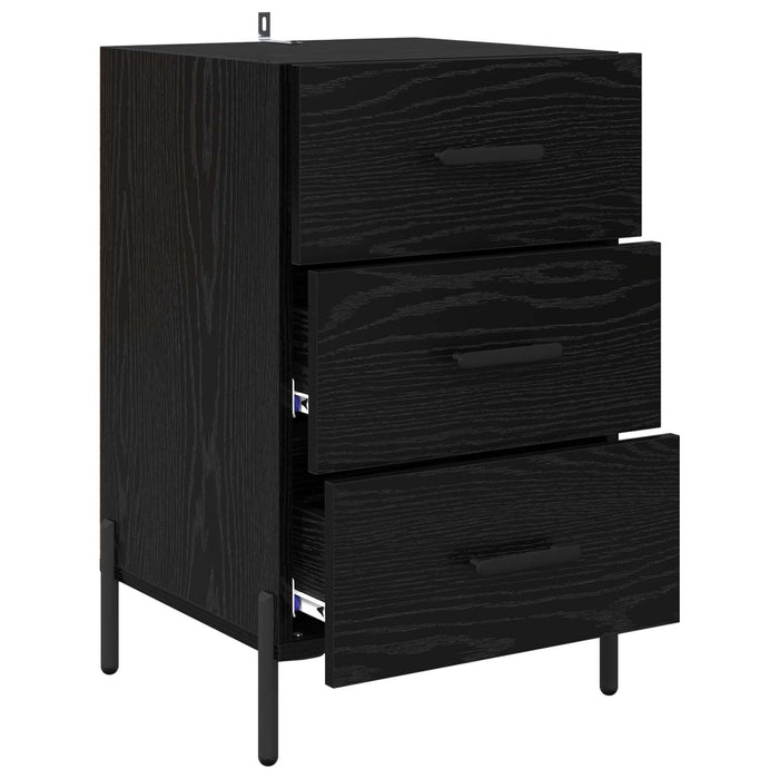 Dulap de noapte Stejar Negru 40 x 40 x 66 cm Lemn compozit WALTI