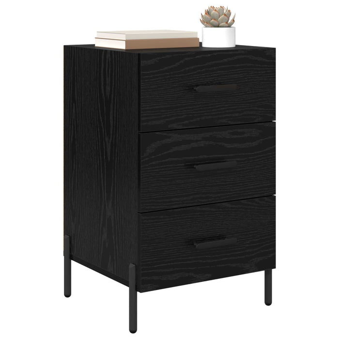 Dulap de noapte Stejar Negru 40 x 40 x 66 cm Lemn compozit WALTI